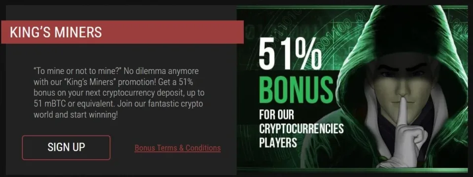 King Billy Casino Crypto Bonus