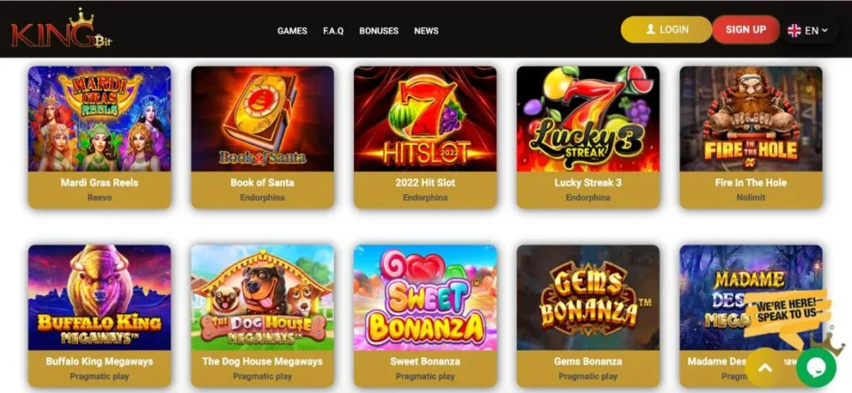 kingbit casino games