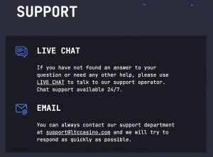 ltc casino customer support