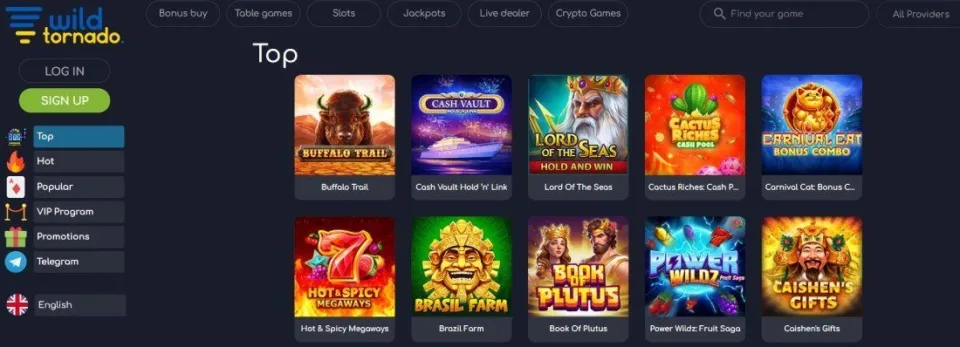 wildtornado casino games