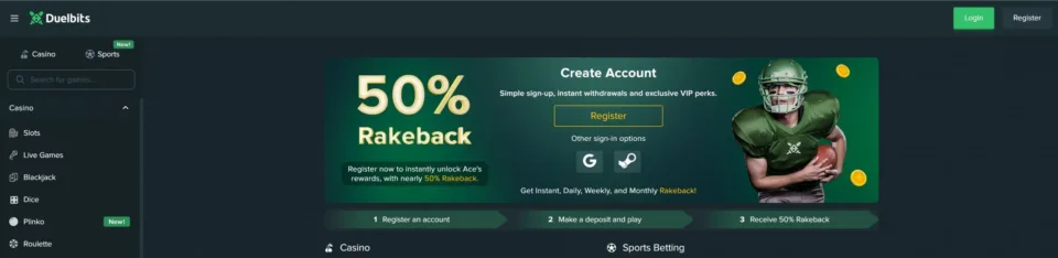 Duelbits home dappGambl