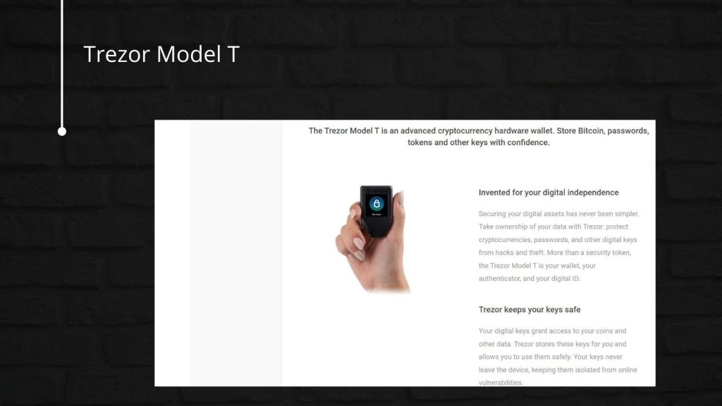 Trezor Model T hom dappGambl