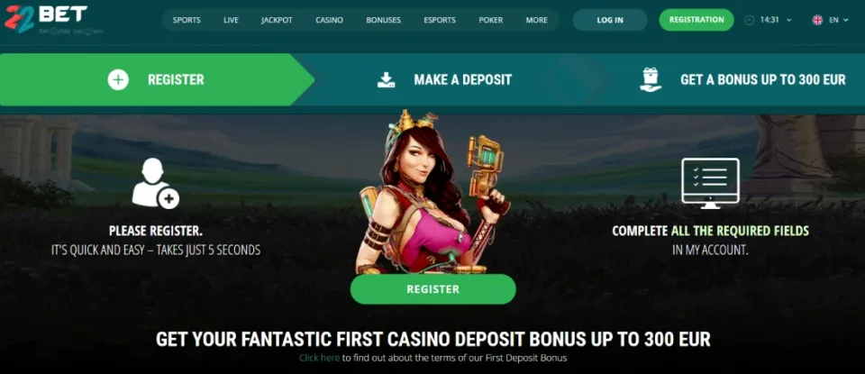 22bet welcome bonus