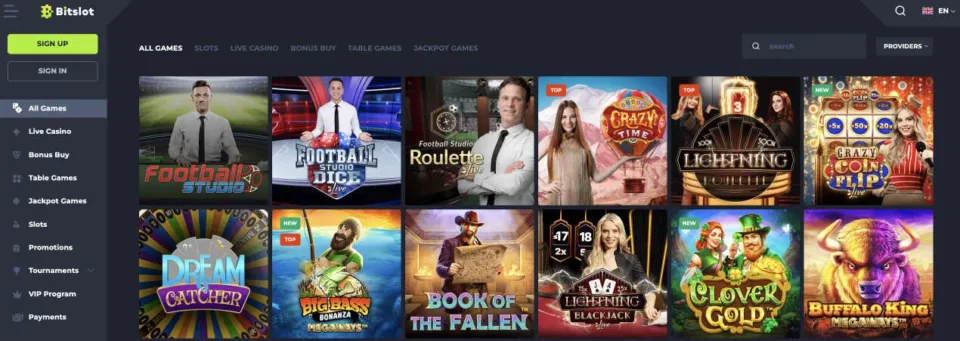 Bitslot casino games