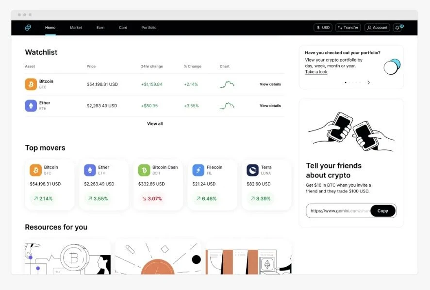 Gemini review transactions