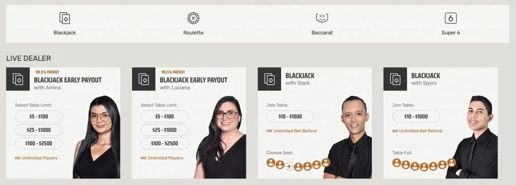 Ignition live casino