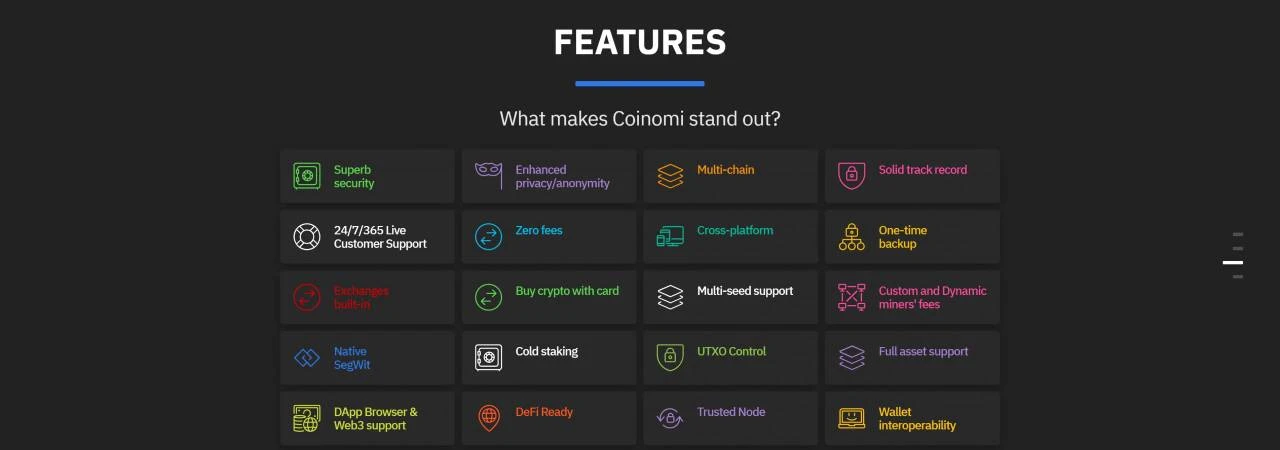 Coinomi wallet features