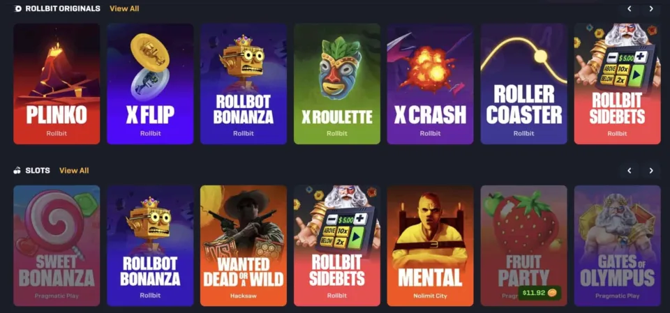 Rollbit casino games