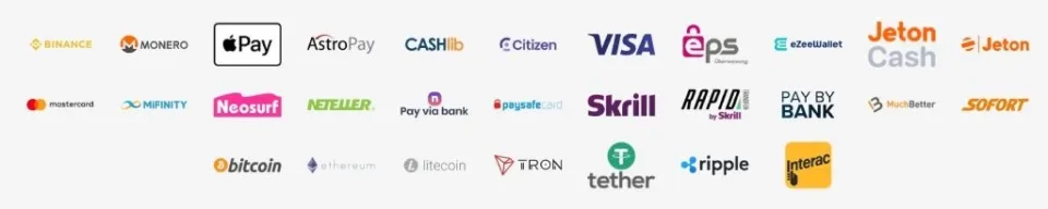 Wolfy casino payment methods