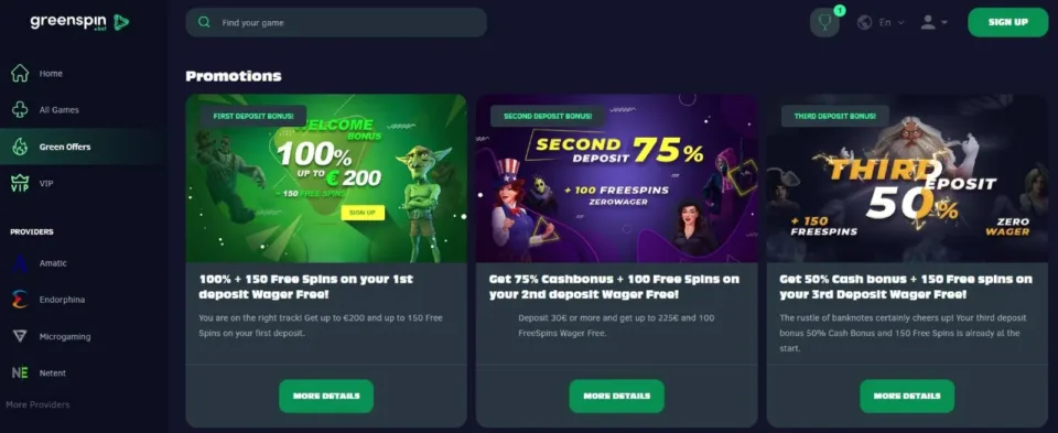greenspin welcome bonus