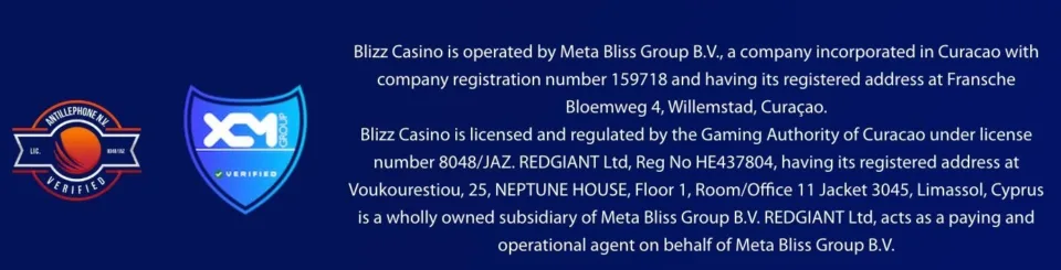Blizz casino licence