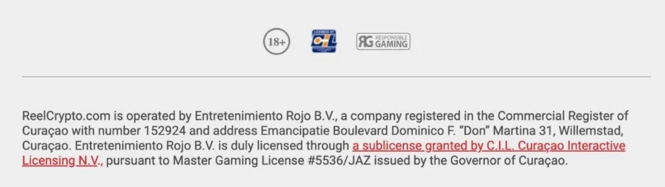 reel crypto casino licence