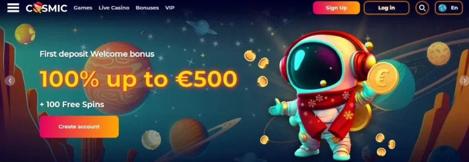 cosmicslot welcome bonus