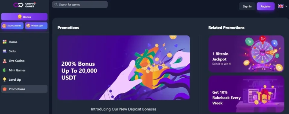 crypto-games.io welcome bonus