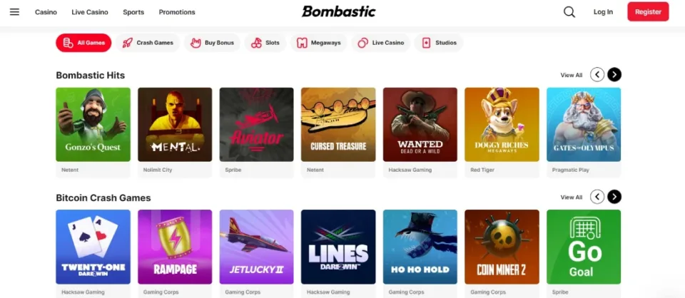 bombastic casino games