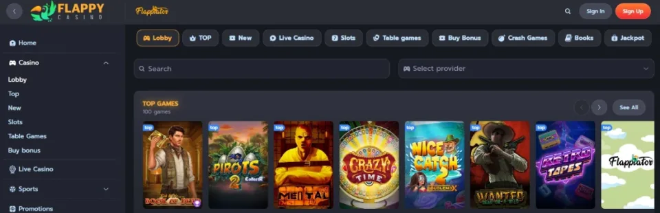 flappy casino game selection