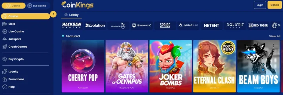 coinkings casino games