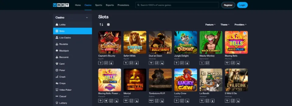 Ubet Casino Games