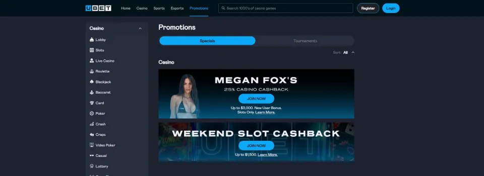 Ubet Casino Promotions