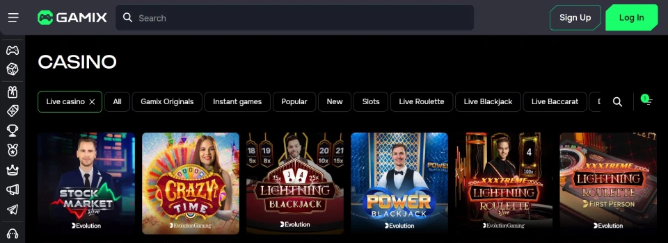Gamix Casino Live Dealer Games