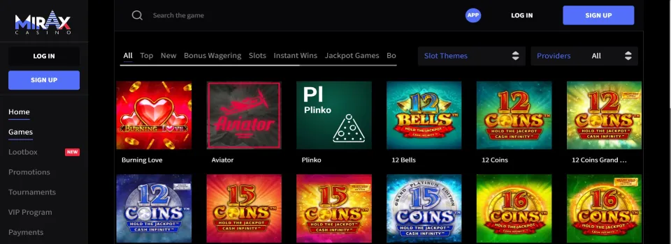 Mirax Casino Games