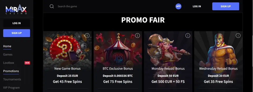 Mirax Casino Other Promotions