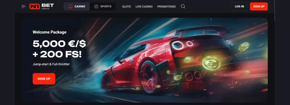 N1Bet Casino Homepage