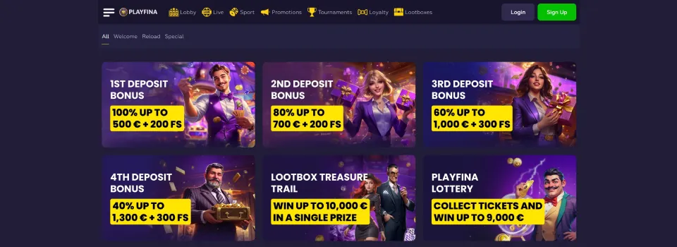 Playfina Casino Promotions