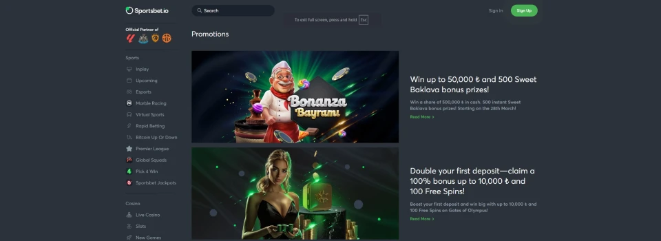 Sportsbet.io Casino Bonuses