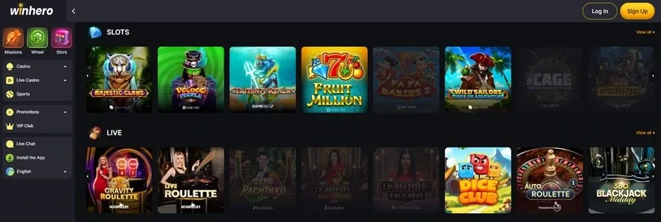 winhero casino games