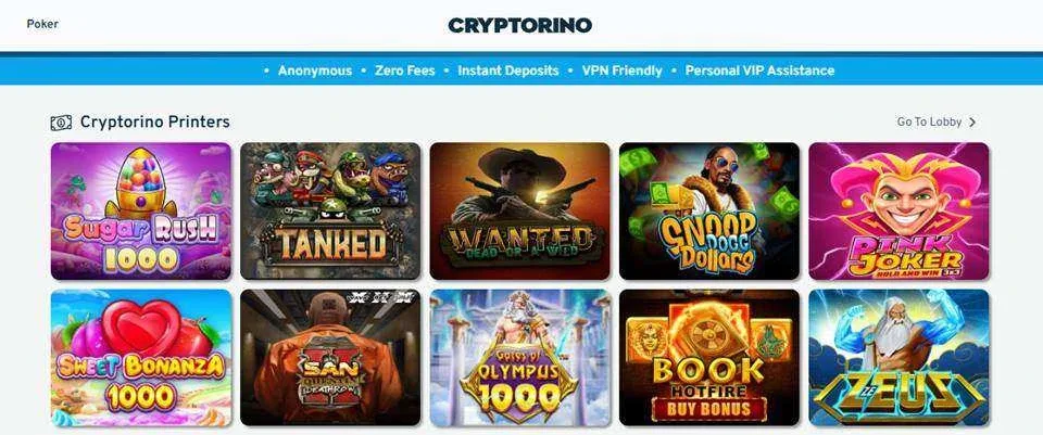 cryptorino casino games